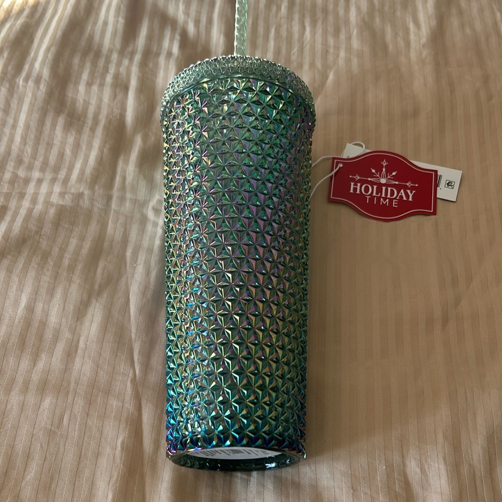 Holiday time textured tumbler nwt